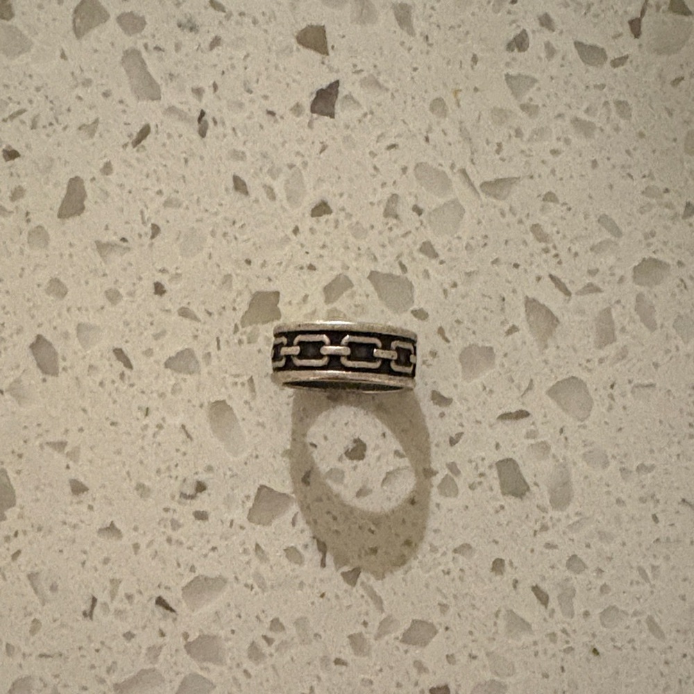 Silver Chain Design Men's Ring